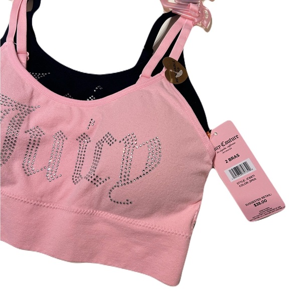 JUICY Couture Padded Bralette Sports Bra Pink Small - Picture 2 of 3